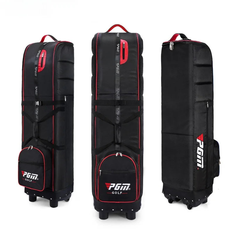 PGM Golf Travel Plane Bags with Wheel thicken Straps Foldable Golf Club Travel Cover for Airlines Golf Aviation Bag HKB009