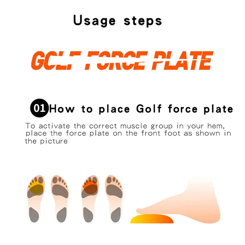 2 Pcs Golf Force Plate Step Pad Assisted Swing Balance Practice Anti-slip Rubber Golf Training Aids Golf Trainer Golf Supplies