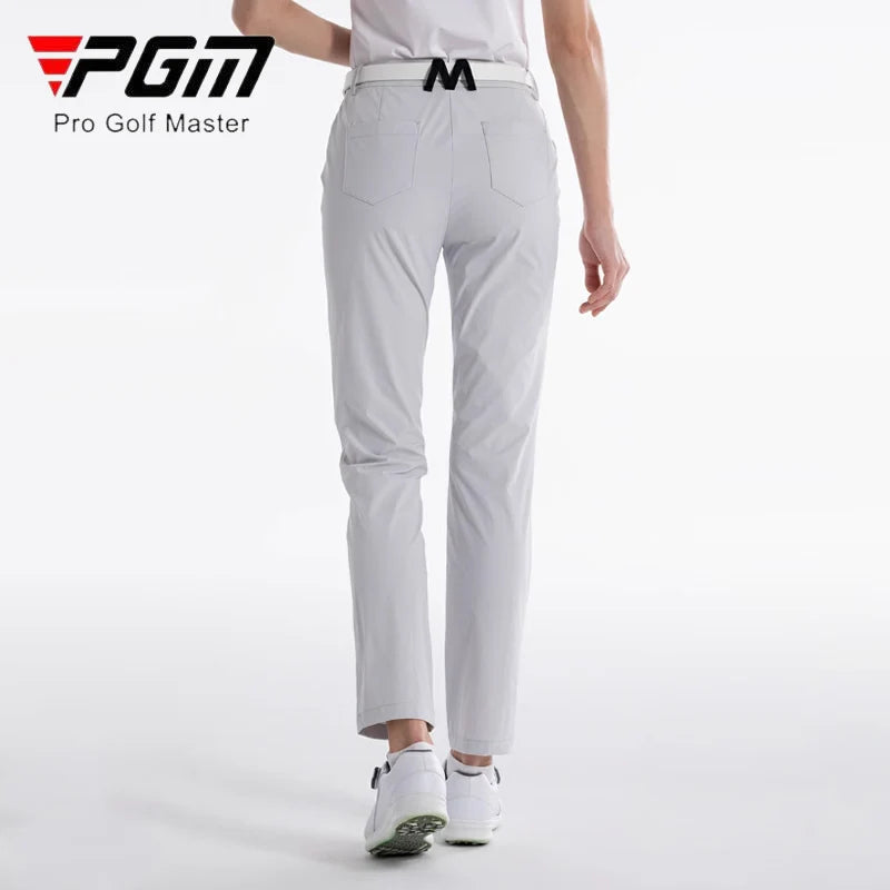 PGM Ladies Breathable Anti-sweat Golf Trousers Women Slim High Waist Sweatpants Ladies Zipper Straight Golf Pants Sport Trousers