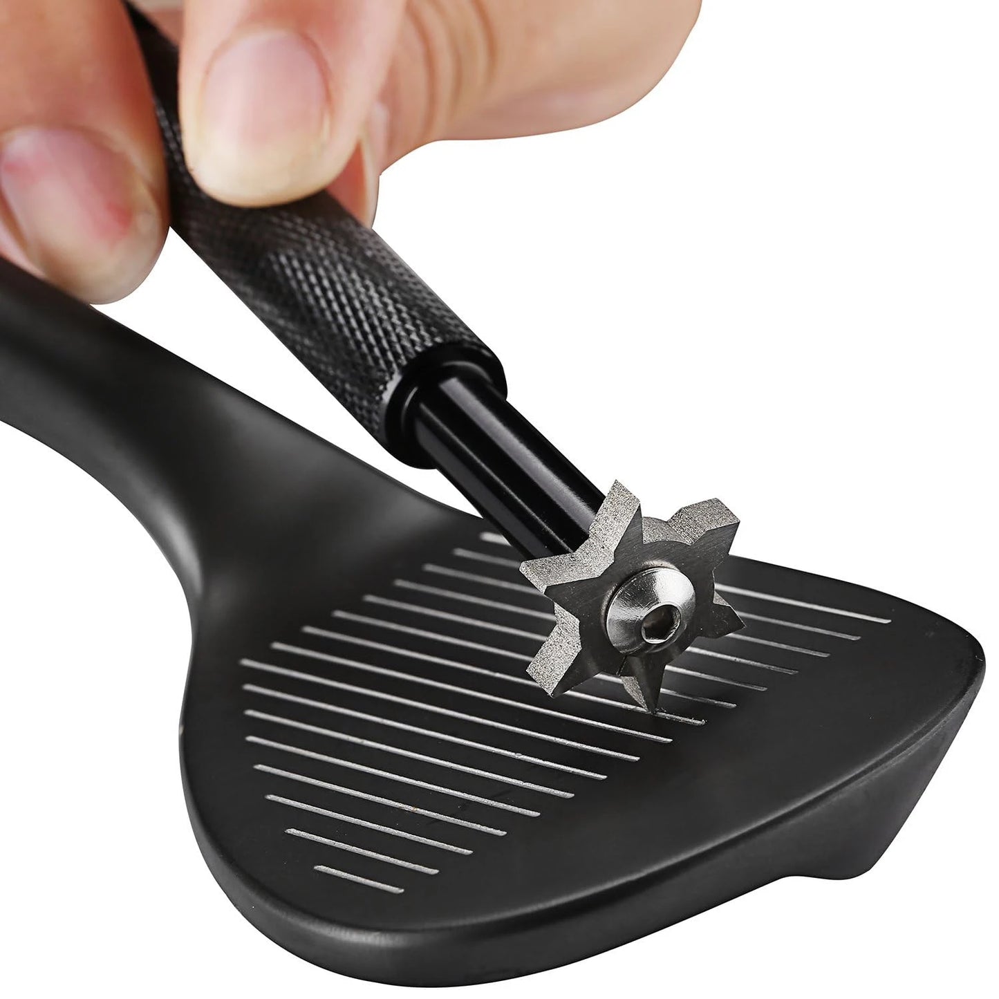 Golf Club Groove Sharpener Golf Accessory Tool  6 Heads Strong Wedge Alloy Wedge Sharpening Tool  for Re-Grooving Golf Clubs