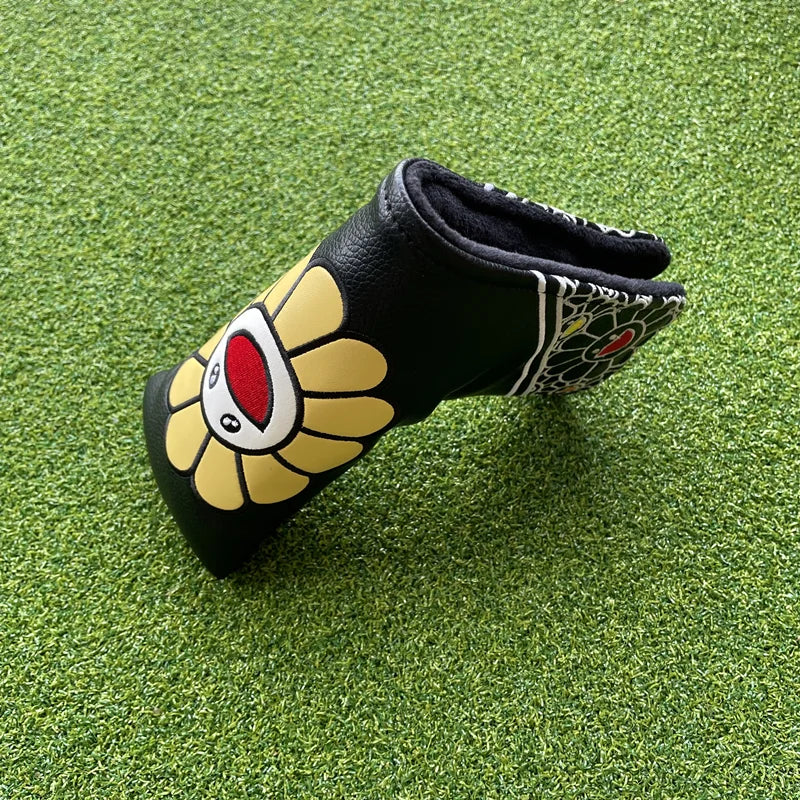 Lucky sunflower Golf Woods Headcovers Covers For Driver Fairway Putter 135H Clubs Set Heads PU Leather Unisex